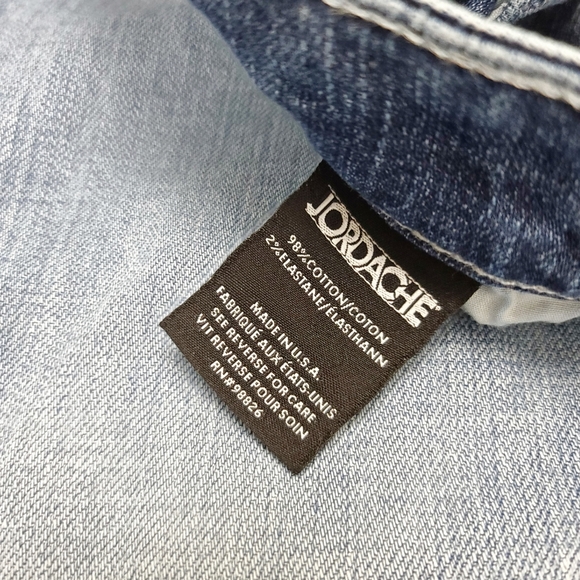 Jordache Size 26 Half & Half High Rise Vintage Crop Denim Blue Jeans - Picture 7 of 7